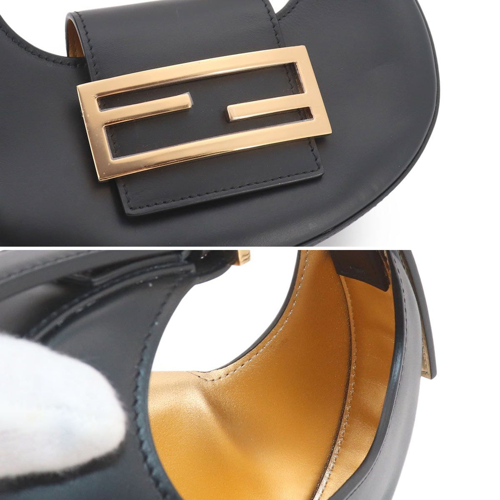 Fendi Cookie Mini Hand Bag Leather Black Gold — view 9