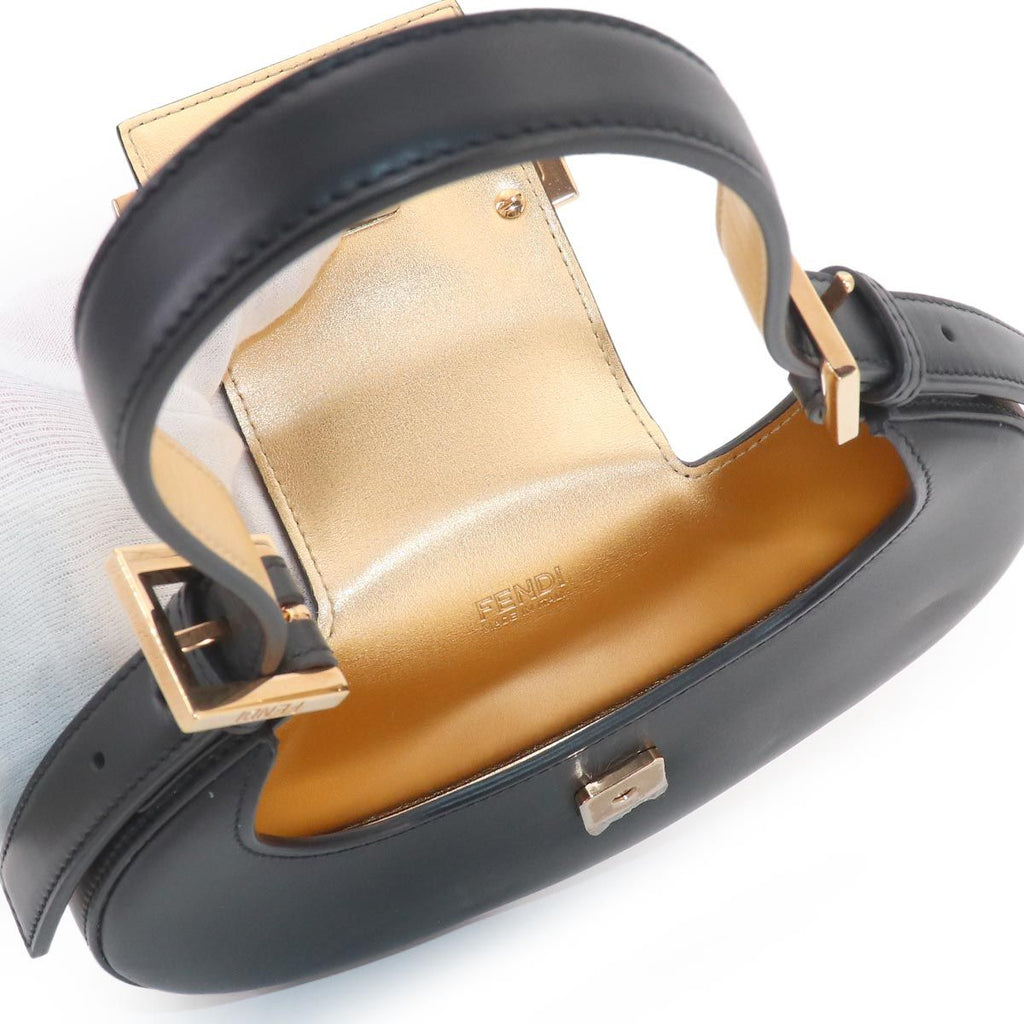 Fendi Cookie Mini Hand Bag Leather Black Gold — view 6