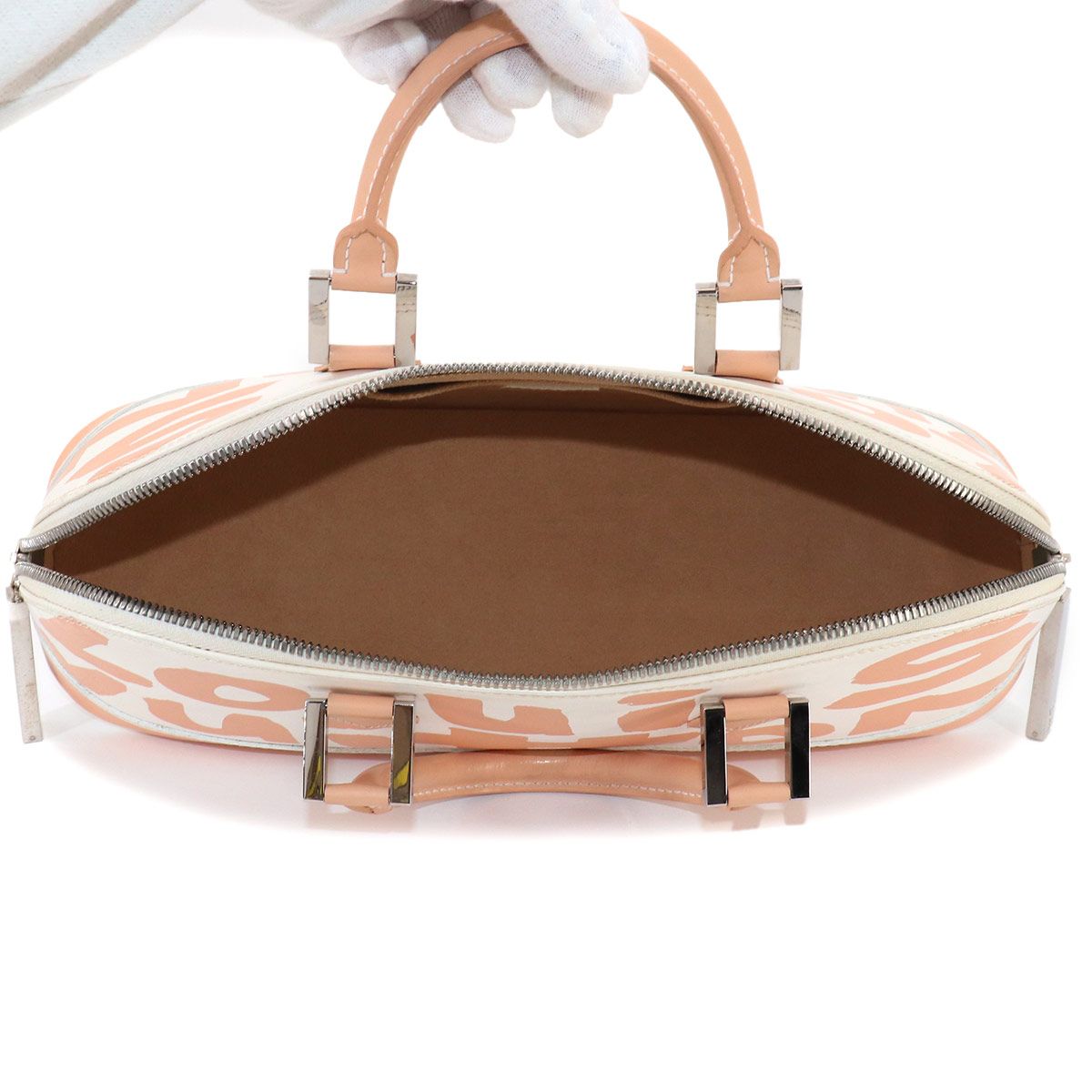 Louis Vuitton Monogram Graffiti Alma Horizontal Hand Bag Leather Blanc Beige — view 6