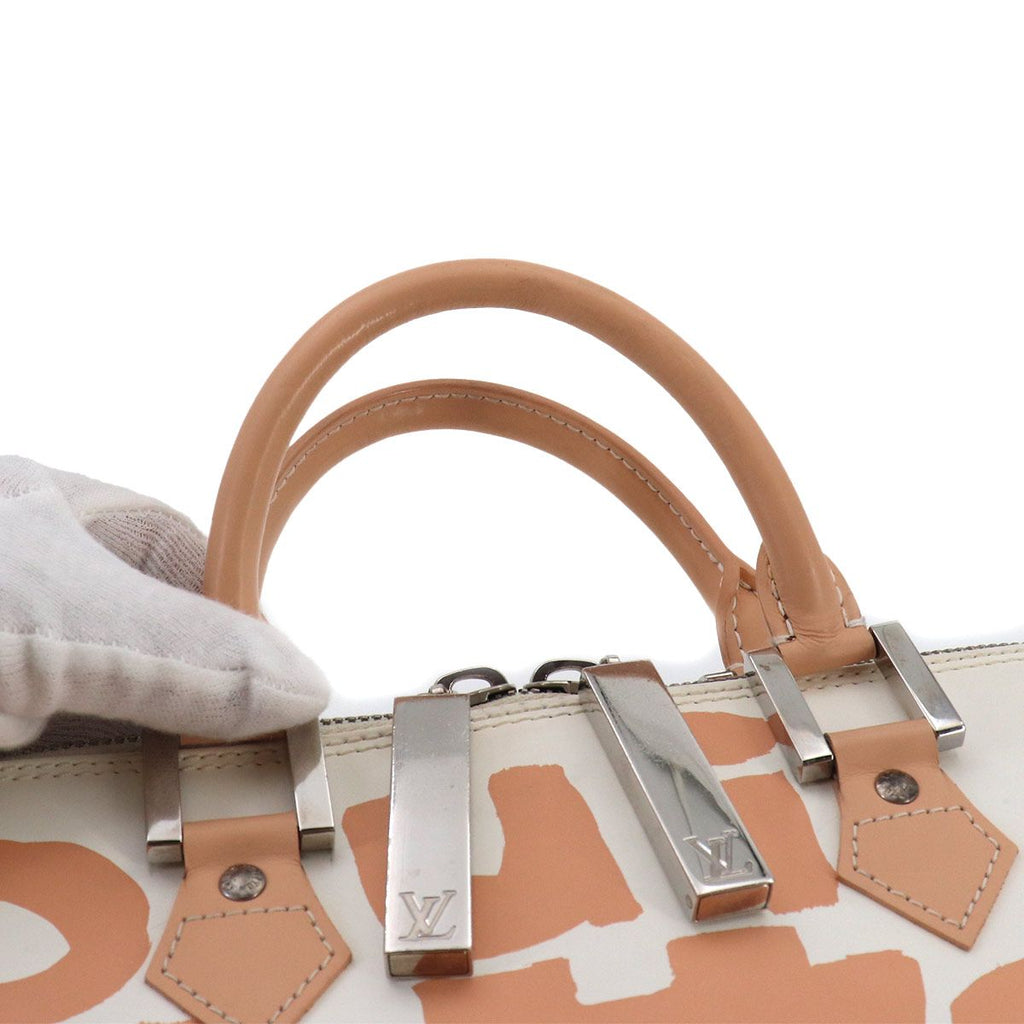 Louis Vuitton Monogram Graffiti Alma Horizontal Hand Bag Leather Blanc Beige — view 9