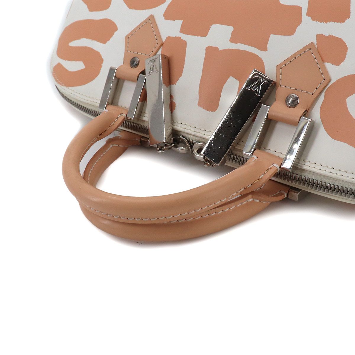 Louis Vuitton Monogram Graffiti Alma Horizontal Hand Bag Leather Blanc Beige — view 5