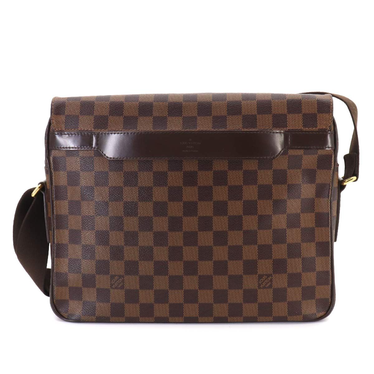 Louis Vuitton Damier Shelton MM Shoulder Bag Ebene Brown Gold — view 2