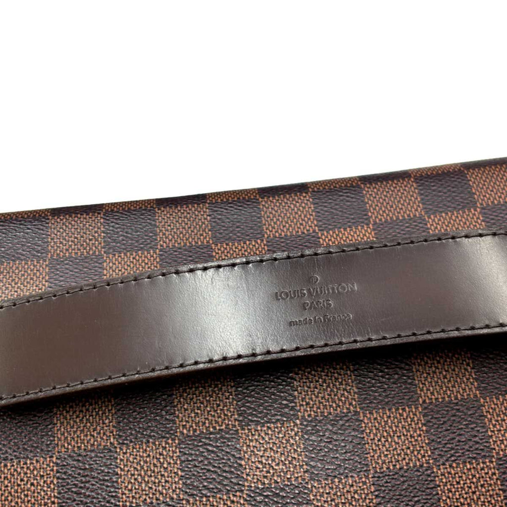 Louis Vuitton Damier Shelton MM Shoulder Bag Ebene Brown Gold — view 8