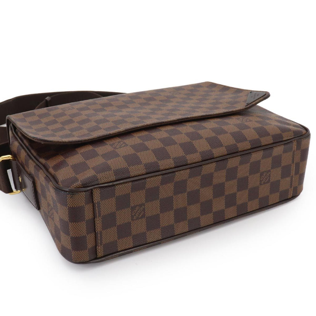 Louis Vuitton Damier Shelton MM Shoulder Bag Ebene Brown Gold — view 4