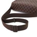 Louis Vuitton Damier Shelton MM Shoulder Bag Ebene Brown Gold — view 5