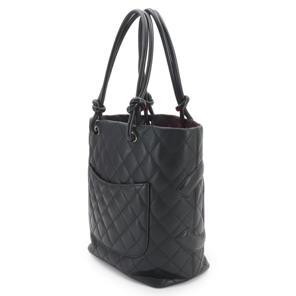 Chanel Cambon Line Tote Calfskin Black Silver — view 3