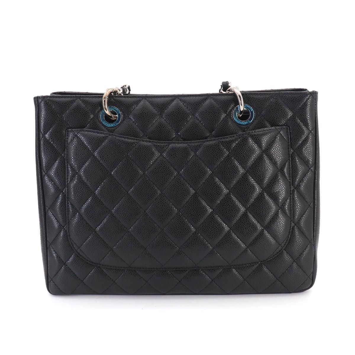 Chanel Quilted Grand Shopping Chain Tote GST Caviar Leather Black — view 3
