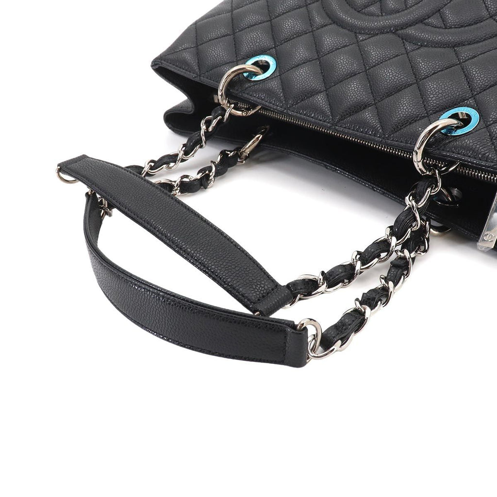 Chanel Quilted Grand Shopping Chain Tote GST Caviar Leather Black — view 6