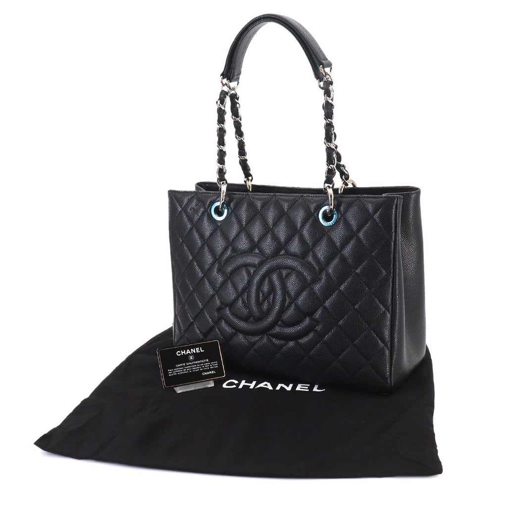 Chanel Quilted Grand Shopping Chain Tote GST Caviar Leather Black — view 2