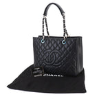 Chanel Quilted Grand Shopping Chain Tote GST Caviar Leather Black — view 2