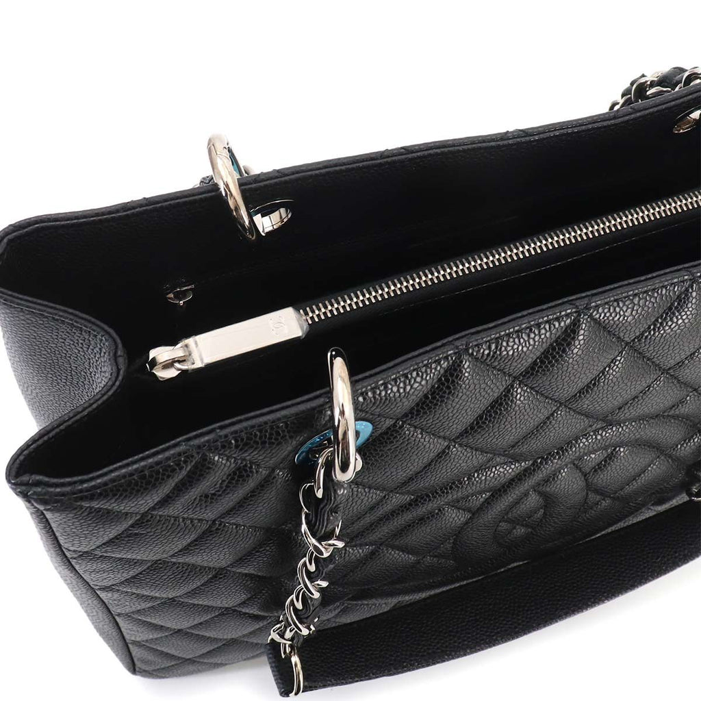Chanel Quilted Grand Shopping Chain Tote GST Caviar Leather Black — view 9