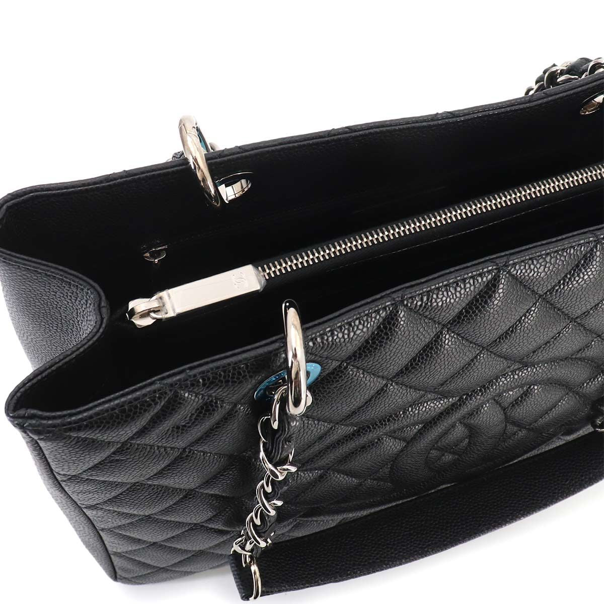 Chanel Quilted Grand Shopping Chain Tote GST Caviar Leather Black — view 9