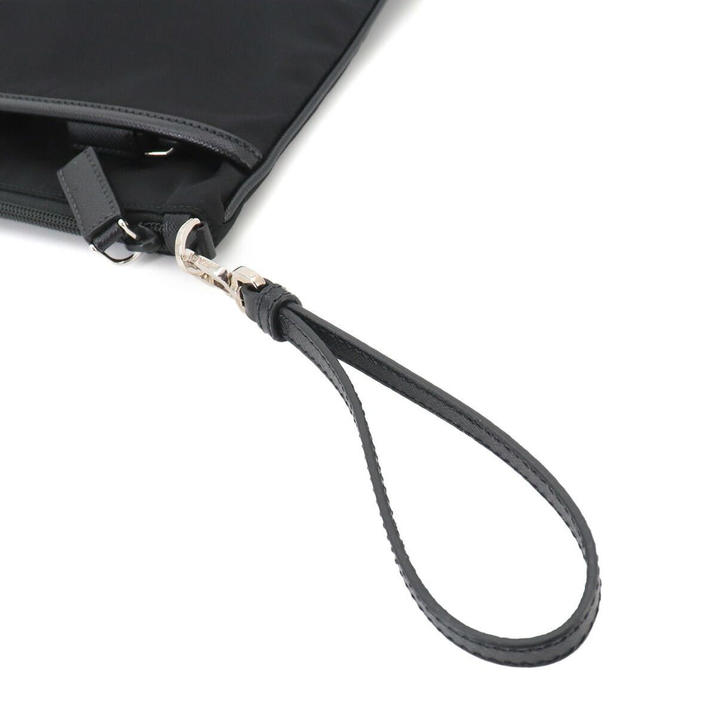Prada Clutch Nylon Saffiano Leather Black — view 5