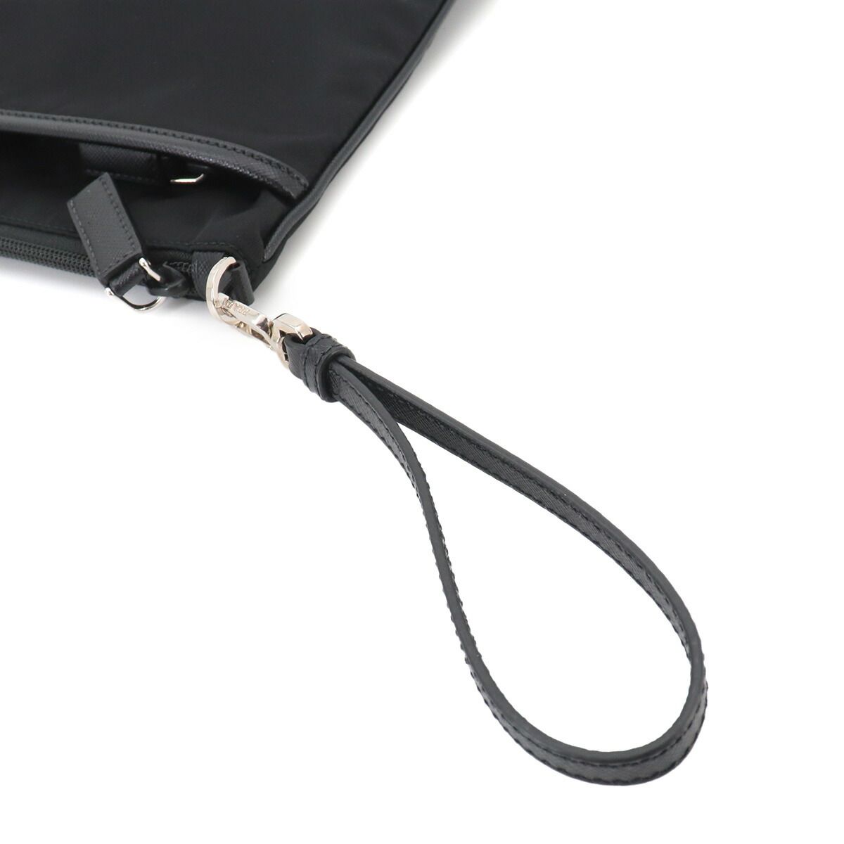 Prada Clutch Nylon Saffiano Leather Black — view 5
