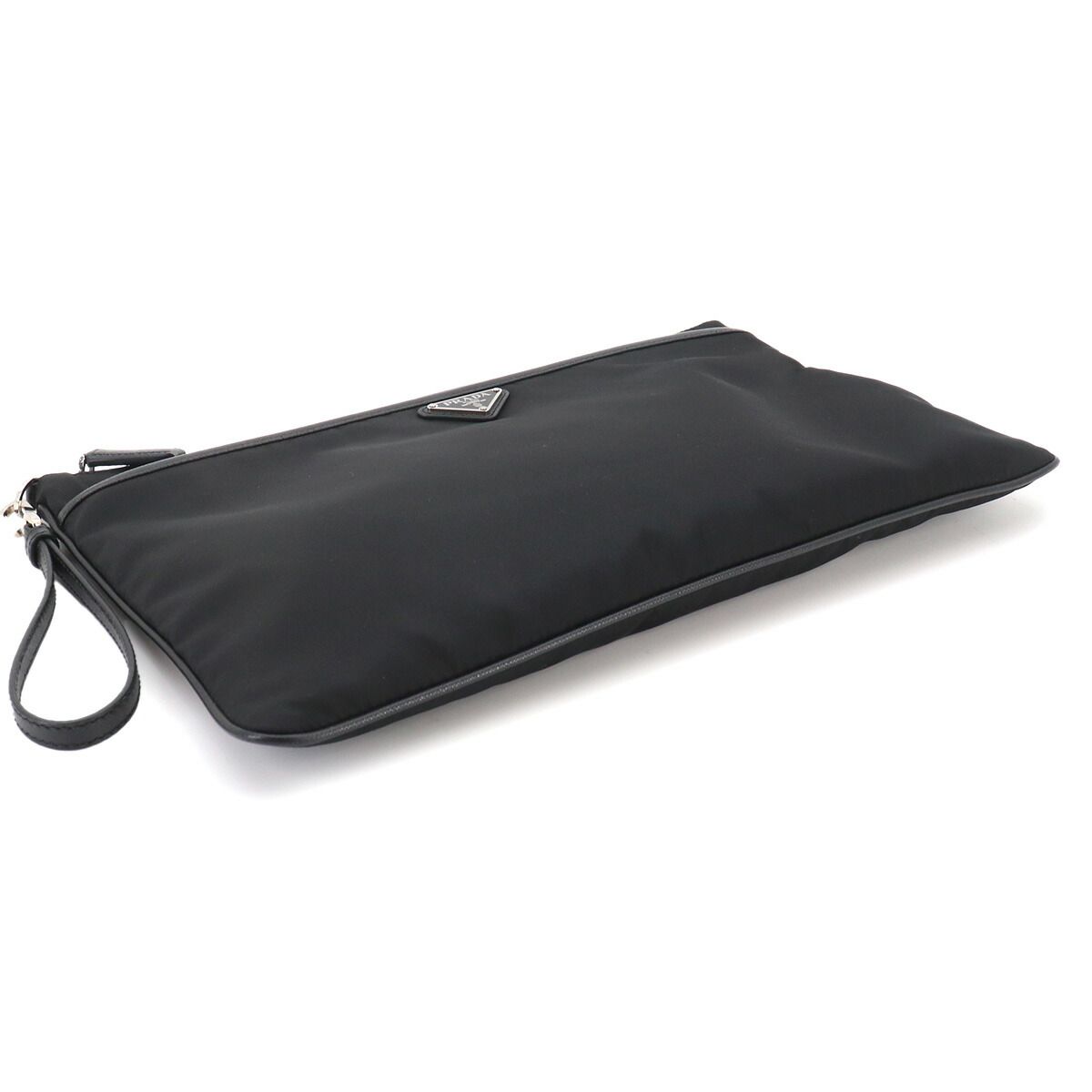 Prada Clutch Nylon Saffiano Leather Black — view 4