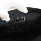 Prada Clutch Nylon Saffiano Leather Black — view 7