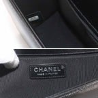 Chanel Boy Chain Shoulder Bag Calfskin Black Silver — view 9