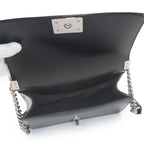 Chanel Boy Chain Shoulder Bag Calfskin Black Silver — view 7