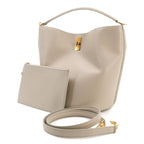 Celine Bucket 16 Saise 2-Way Bag Leather Light Gray Gold — view 2
