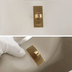 Celine Bucket 16 Saise 2-Way Bag Leather Light Gray Gold — view 8
