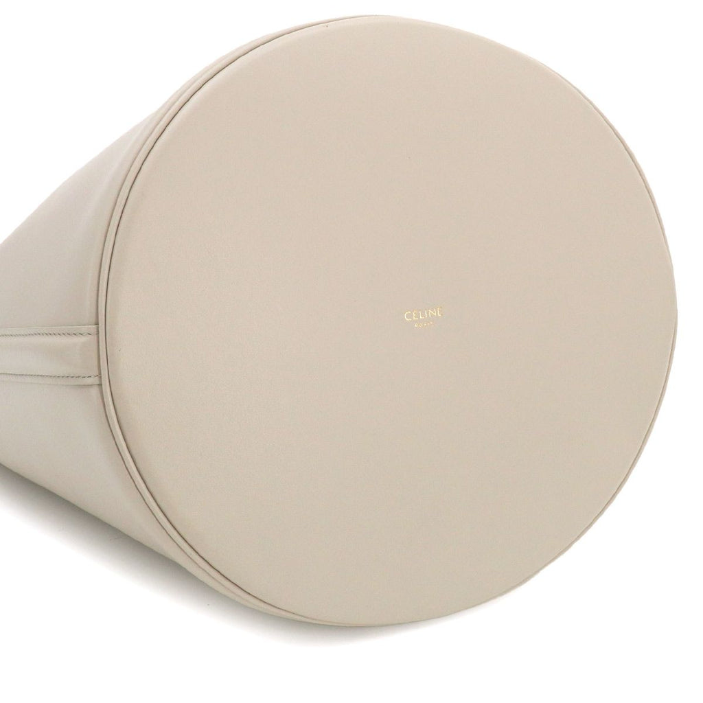 Celine Bucket 16 Saise 2-Way Bag Leather Light Gray Gold — view 5