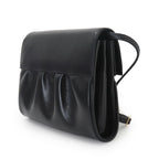 Gucci Double Shoulder Bag Leather Black Gold Vintage — view 3