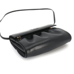Gucci Double Shoulder Bag Leather Black Gold Vintage — view 4
