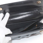 Gucci Double Shoulder Bag Leather Black Gold Vintage — view 7