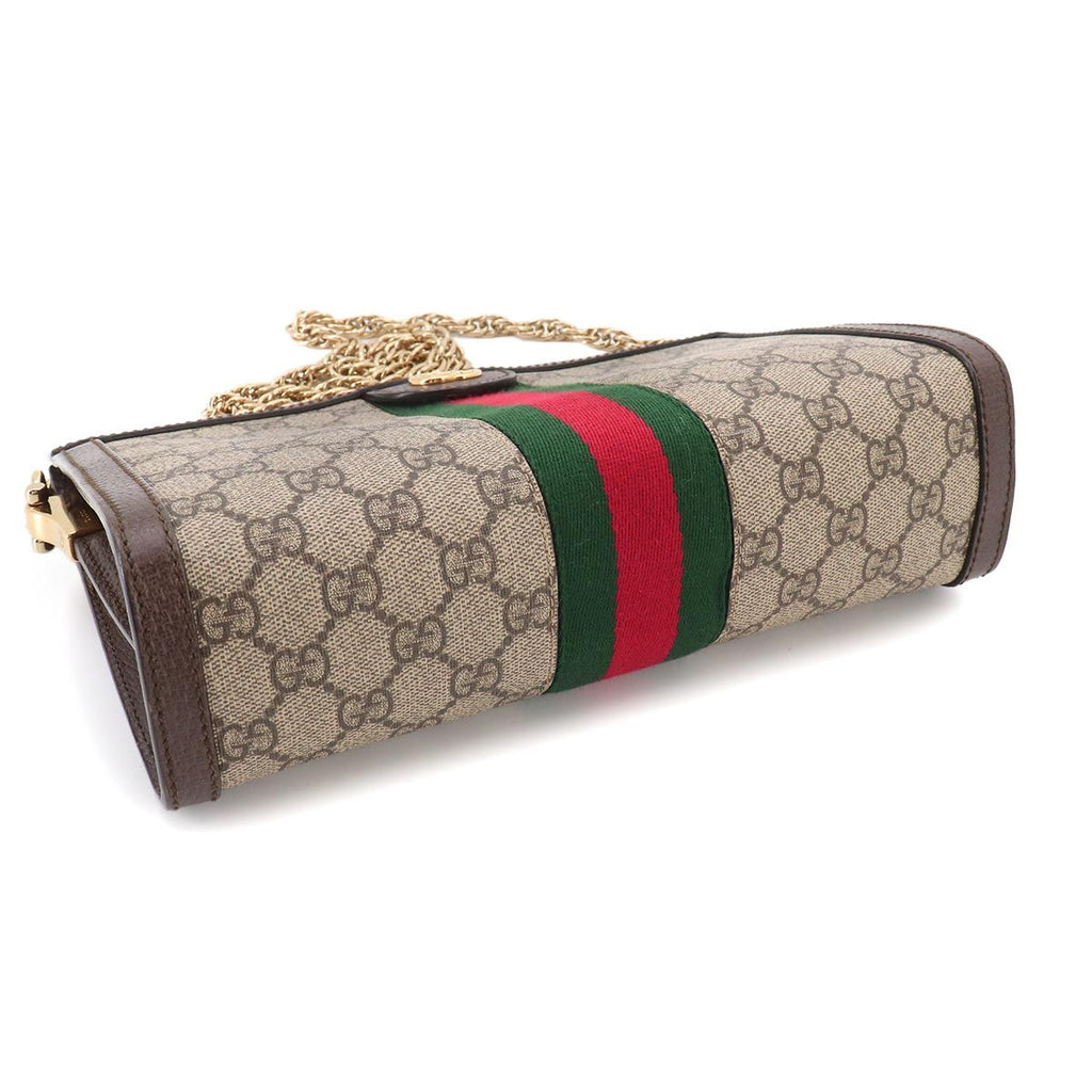 Gucci Ophidia GG Small Shoulder Bag Supreme Canvas Leather Beige Brown — view 4