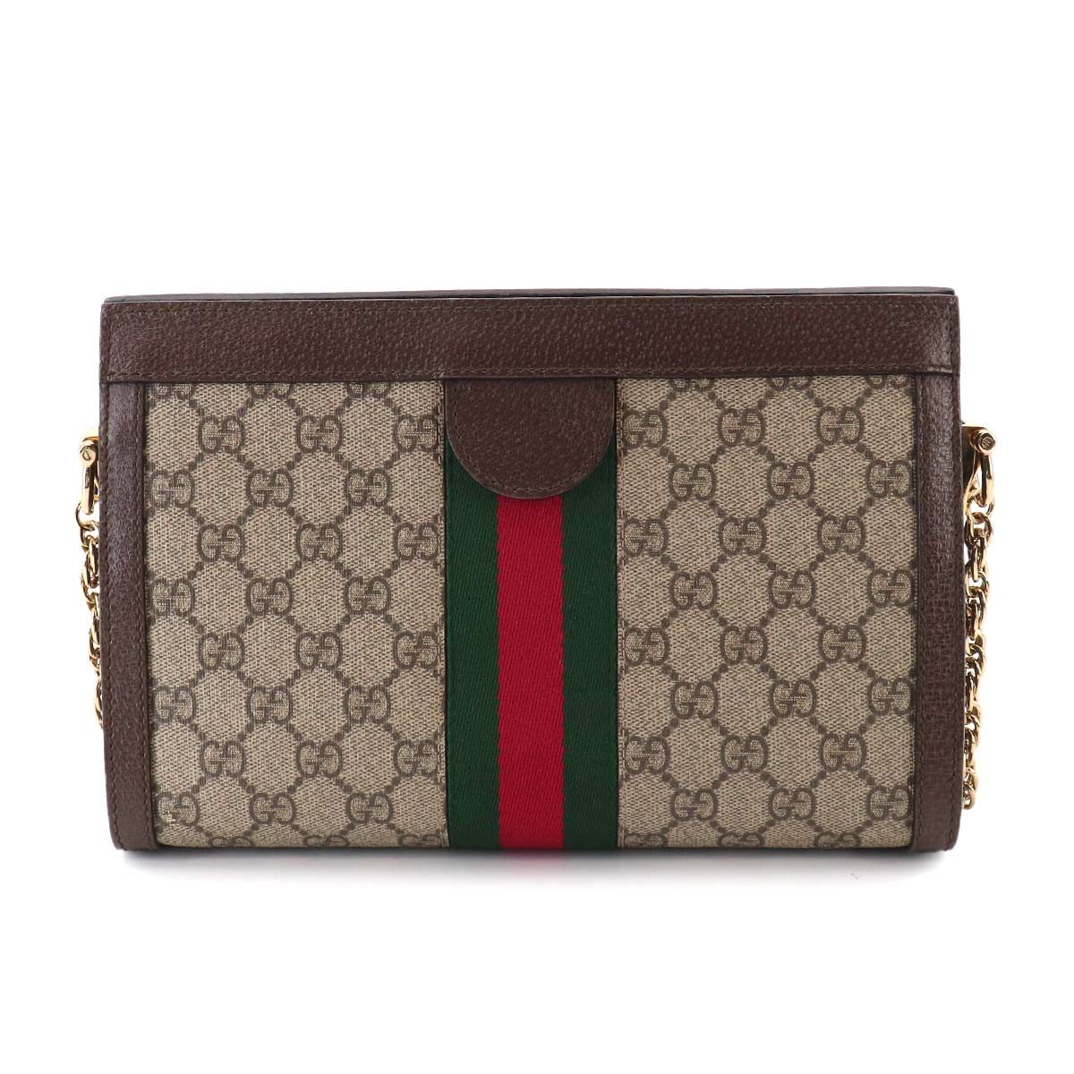 Gucci Ophidia GG Small Shoulder Bag Supreme Canvas Leather Beige Brown — view 2
