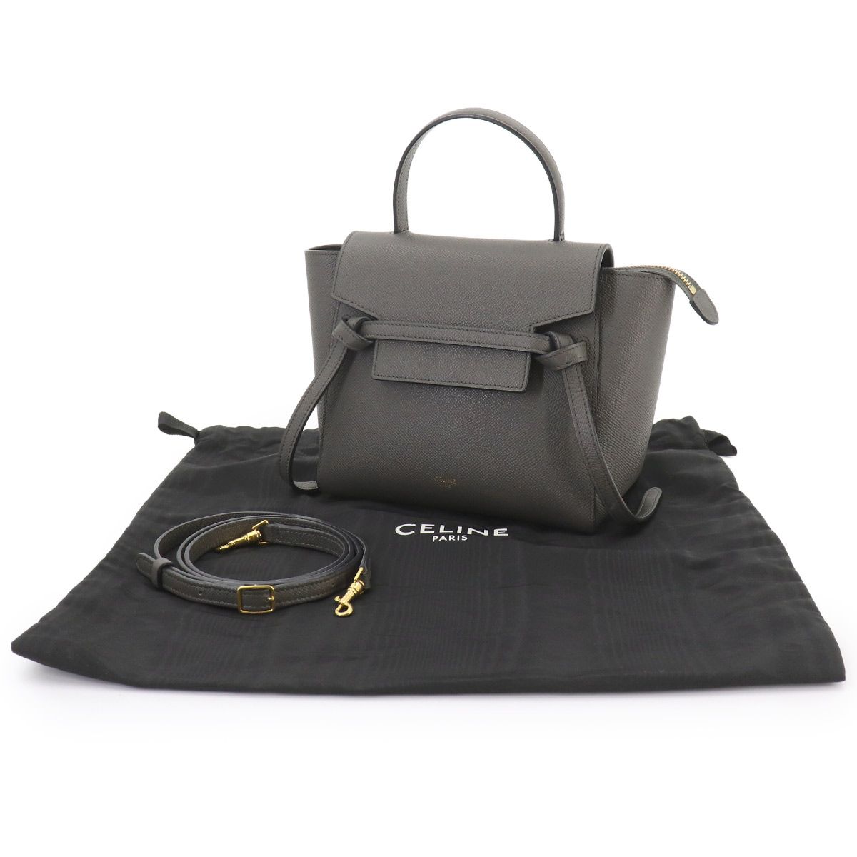 Celine Belt Bag Nano 2-Way Leather Gray — view 2