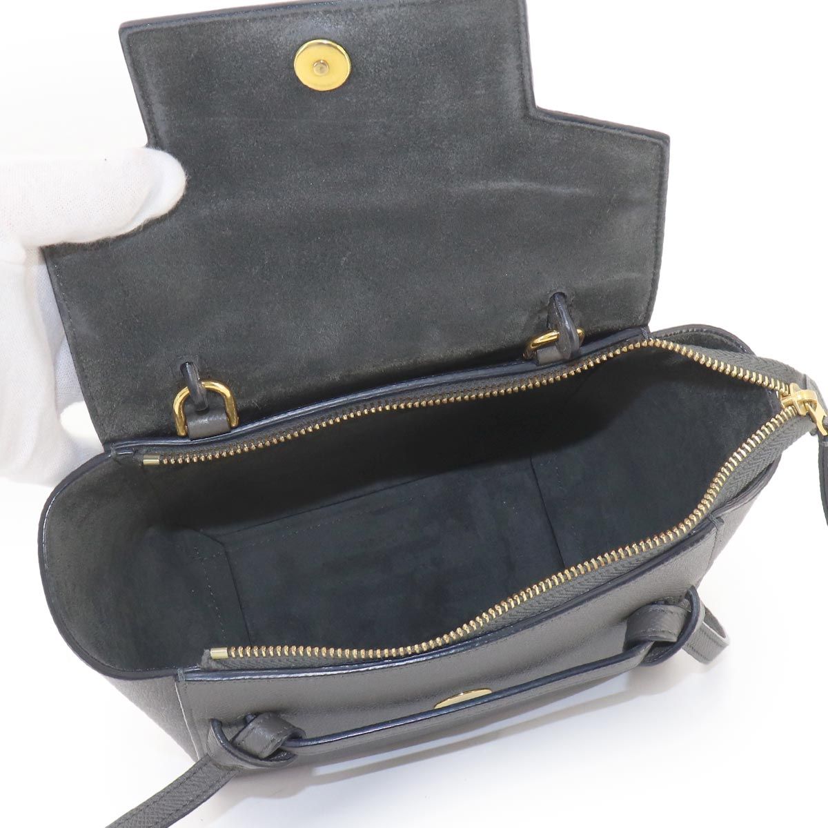 Celine Belt Bag Nano 2-Way Leather Gray — view 7