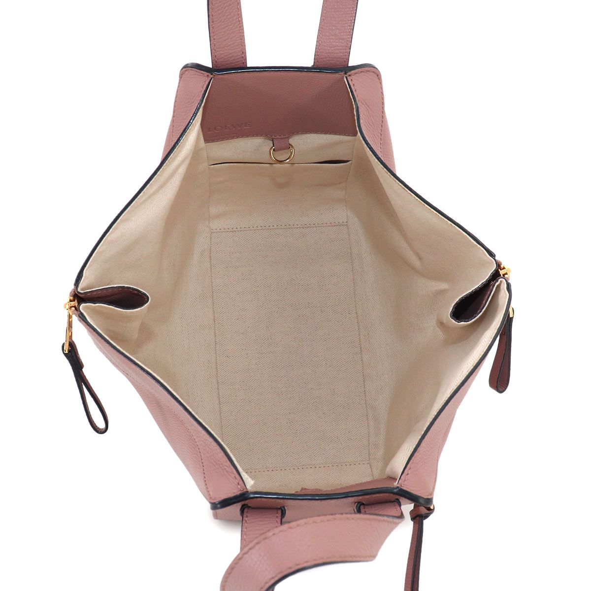 Loewe Hammock Small 2-Way Bag Leather Pink Gold — view 6