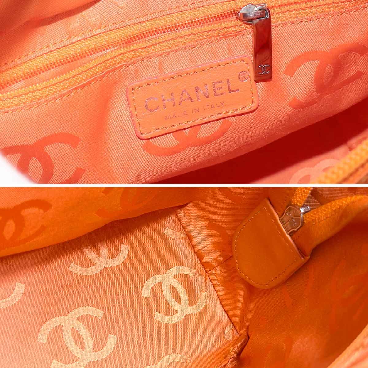 Chanel Cambon Line Tote Calfskin Enamel Brown Silver — view 8