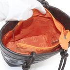 Chanel Cambon Line Tote Calfskin Enamel Brown Silver — view 7