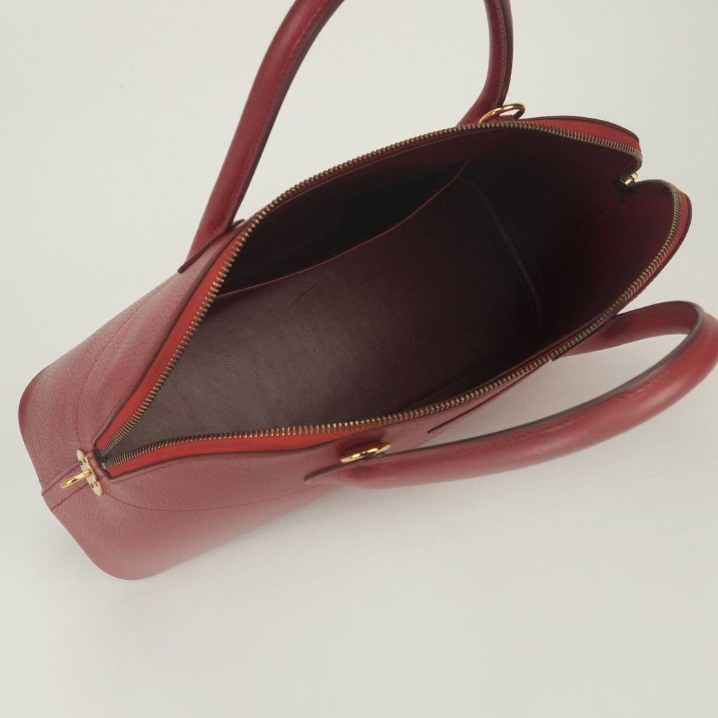 Hermes Bolide 35 Tote Shoulder Bag Ardennes Rouge Vif Rougevif Red Gold 2-Way — view 8