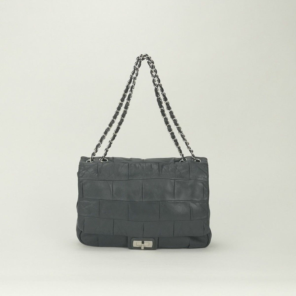 Chanel 2.55 Line Shoulder Bag Calfskin Gray Glay Silver Chain