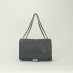 Chanel 2.55 Line Shoulder Bag Calfskin Gray Glay Silver Chain