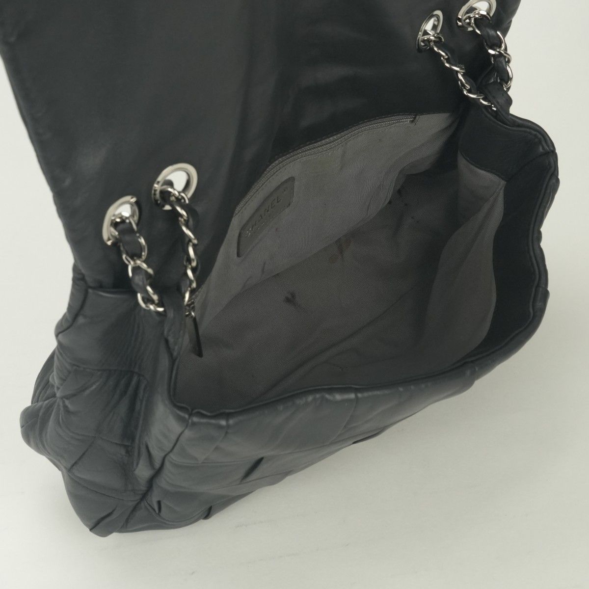 Chanel 2.55 Line Shoulder Bag Calfskin Gray Glay Silver Chain — view 9