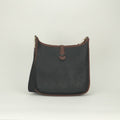 Hermes Evelyne Tote Shoulder Bag Togo Noir Black Brown Gold 2-Way Bicolor