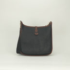 Hermes Evelyne Tote Shoulder Bag Togo Noir Black Brown Gold 2-Way Bicolor