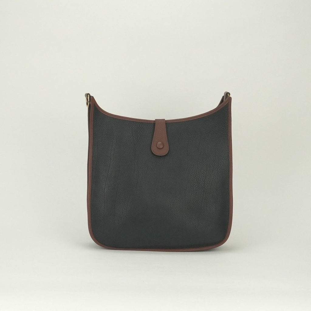 Hermes Evelyne Tote Shoulder Bag Togo Noir Black Brown Gold 2-Way Bicolor — view 3