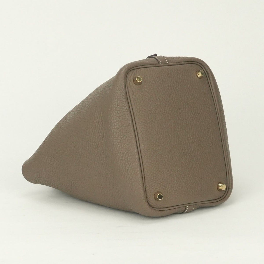 Hermes Picotin Lock PM 18 Tote Taurillon Clemence Etoupe Gray — view 6
