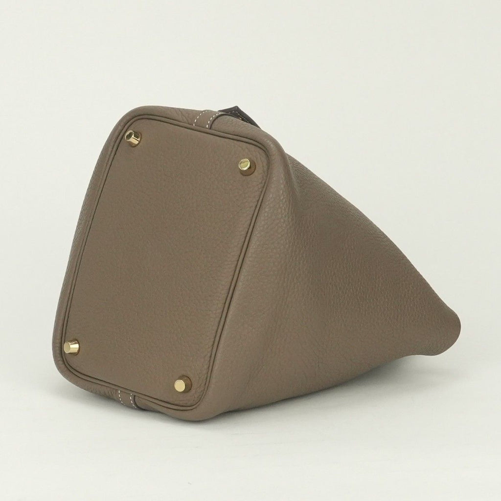Hermes Picotin Lock PM 18 Tote Taurillon Clemence Etoupe Gray — view 5