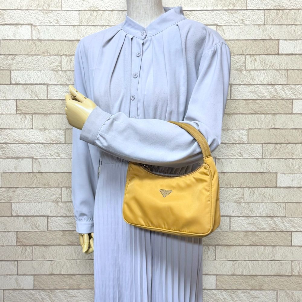 Prada Hobo Mini Bag Nylon Beige — view 2