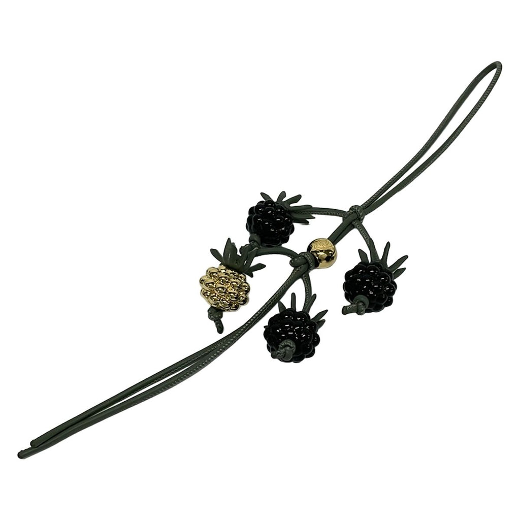 Loewe Key Holder Berry Charm Khaki Green Black Gold