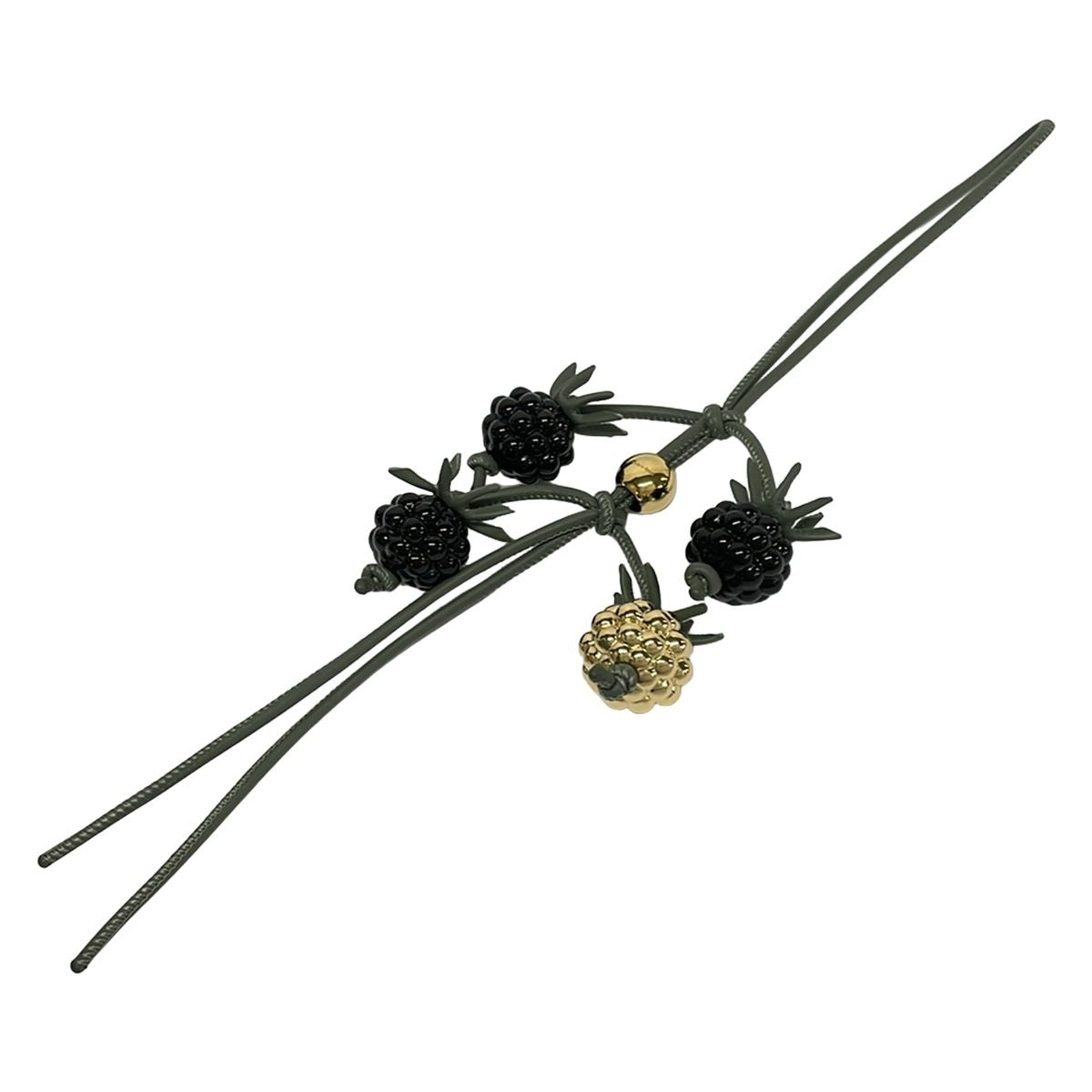 Loewe Key Holder Berry Charm Khaki Green Black Gold — view 2