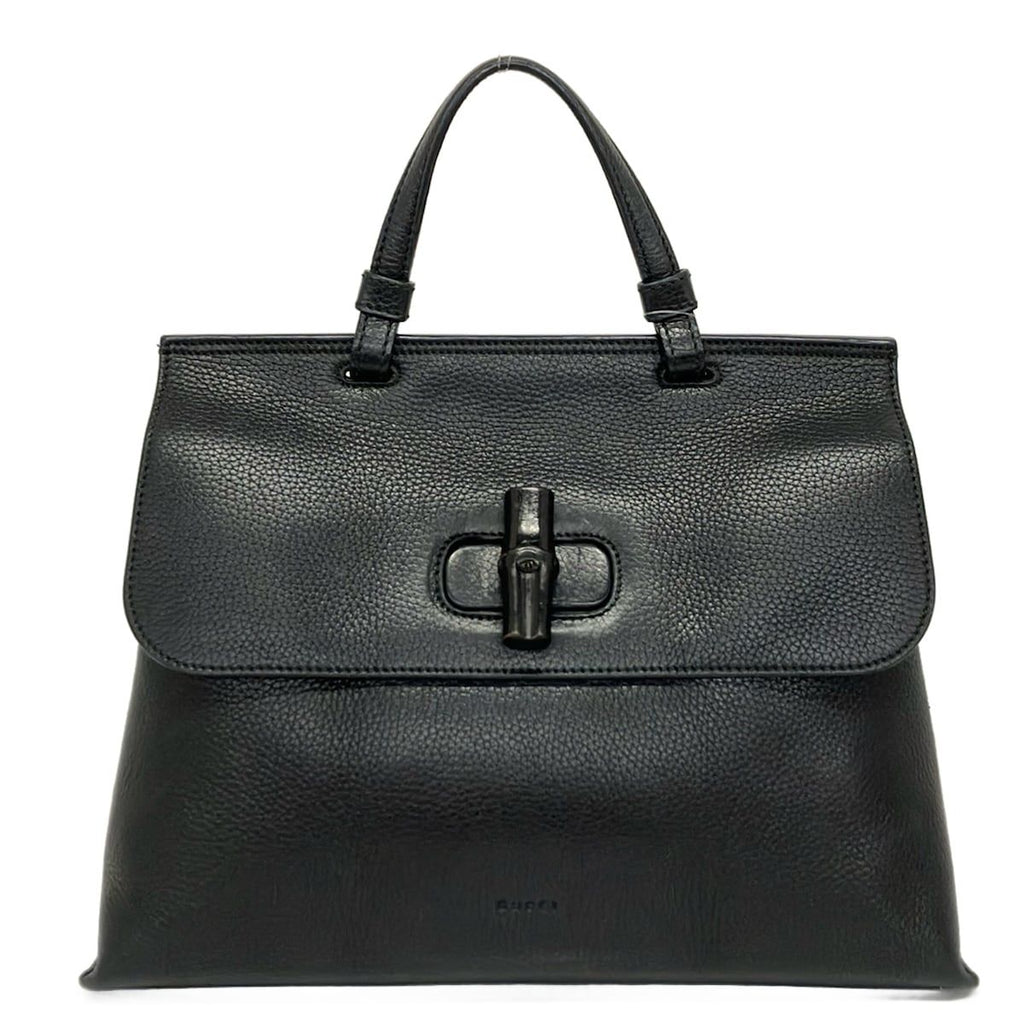Gucci Handbag Bamboo Daily Black Leather