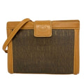 Gucci Shoulder Bag Vintage Gray Light Brown Leather