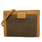 Gucci Shoulder Bag Vintage Gray Light Brown Leather